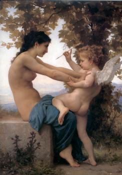 William-Adolphe Bouguereau : Young Girl Defending Herself against Eros